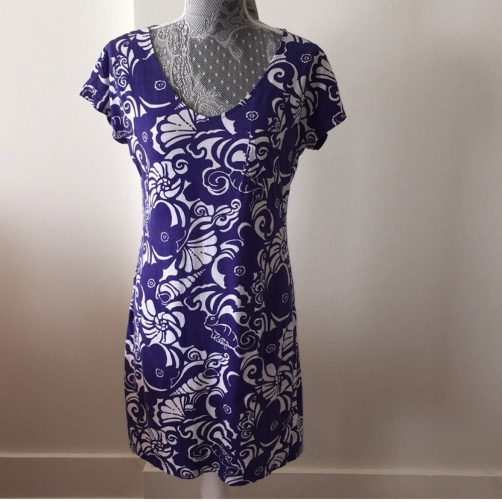 Lilly Pulitzer Purple & White T-shirt Dress - Picture 8 of 9